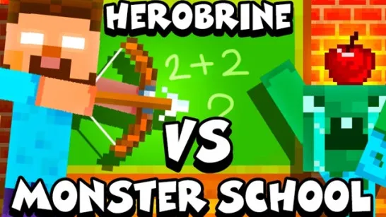 Play Herobrine vs Monster School game